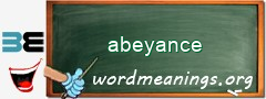 WordMeaning blackboard for abeyance